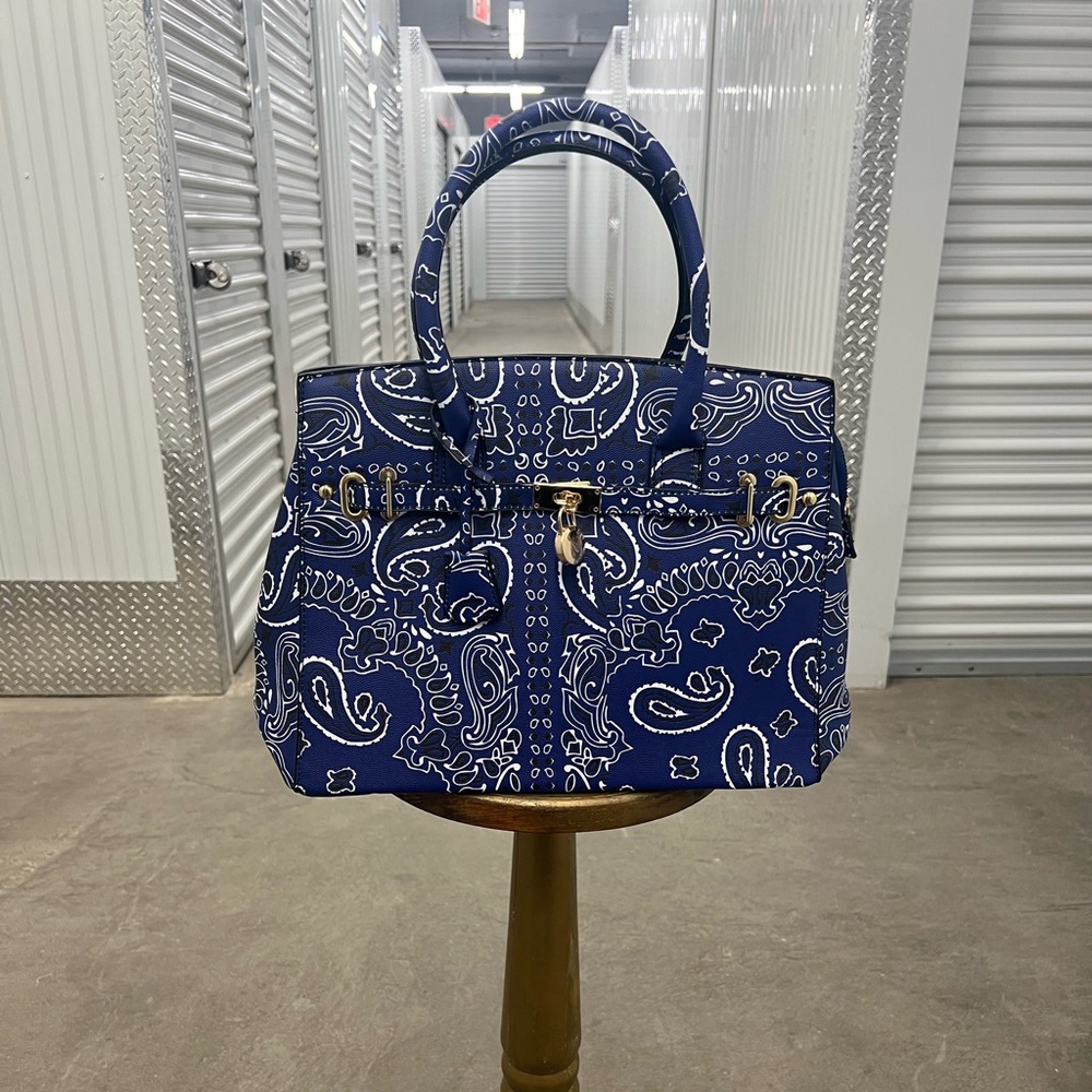 Navy Paisley Print Tote Bag - Stylish Everyday Carry